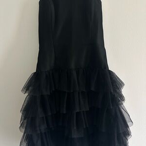Elegant Black Ruffled Dress
